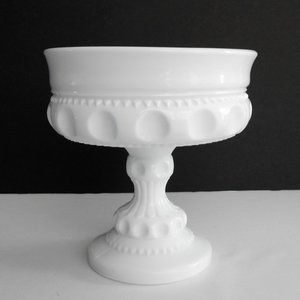 Milk Glass Compote Footed Vase